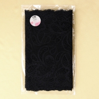 Кружевная эластичная ткань, 230 мм &times; 2,7 &plusmn; 0,5 м, цвет чёрный