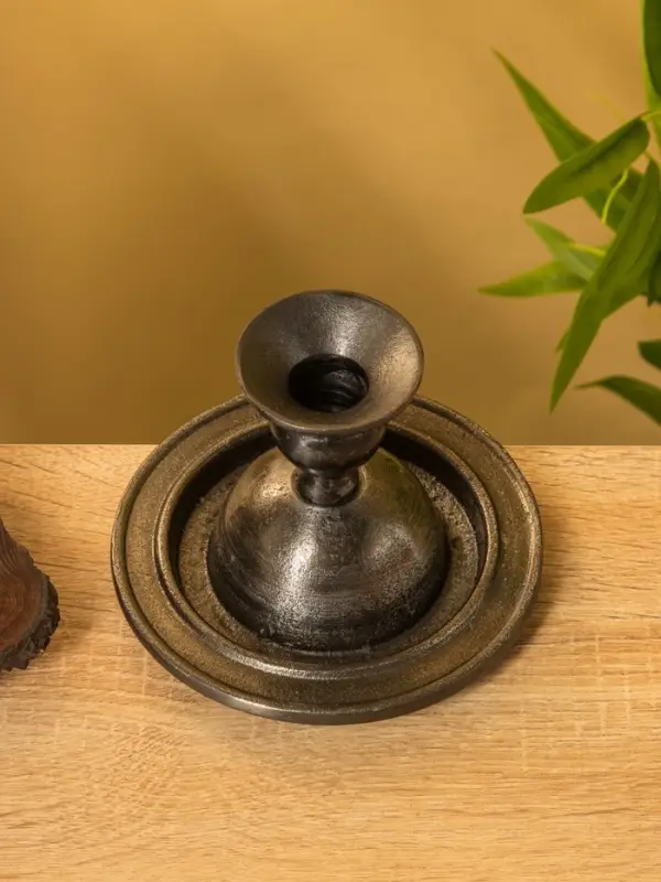 Подсвечник "Ретро серия Оксфорд" алюминий 13,5х13,5х10 см