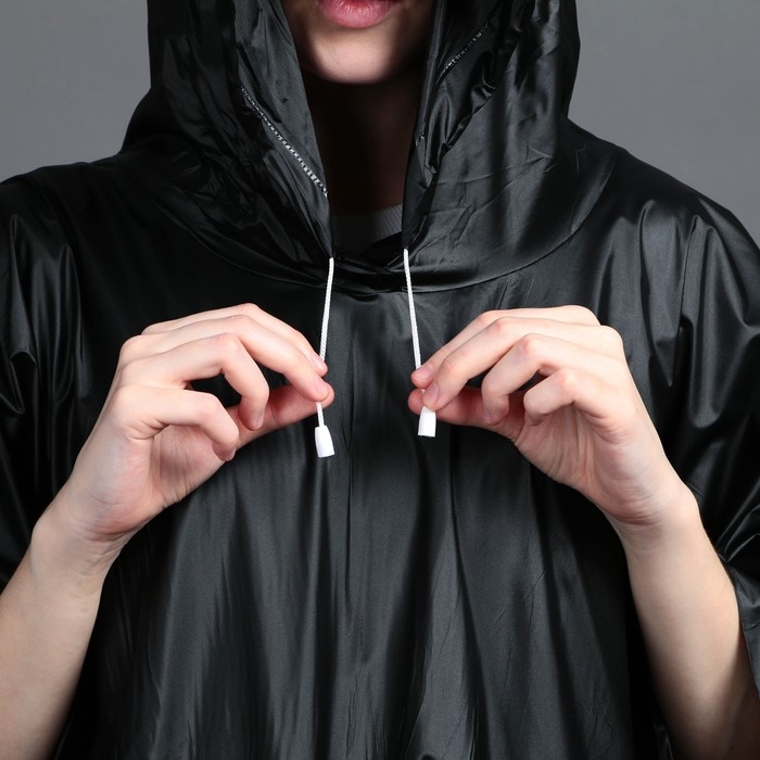 Дождевик взрослый пончо &laquo;Для мокрых дел&raquo;, на кнопках, оверсайз, цвет чёрный