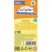 Акварель Calligrata, 12 цветов, без кисти, картон