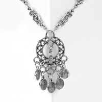 Колье &laquo;Индия&raquo; флора и фауна, цвет чернёное серебро, 32 см