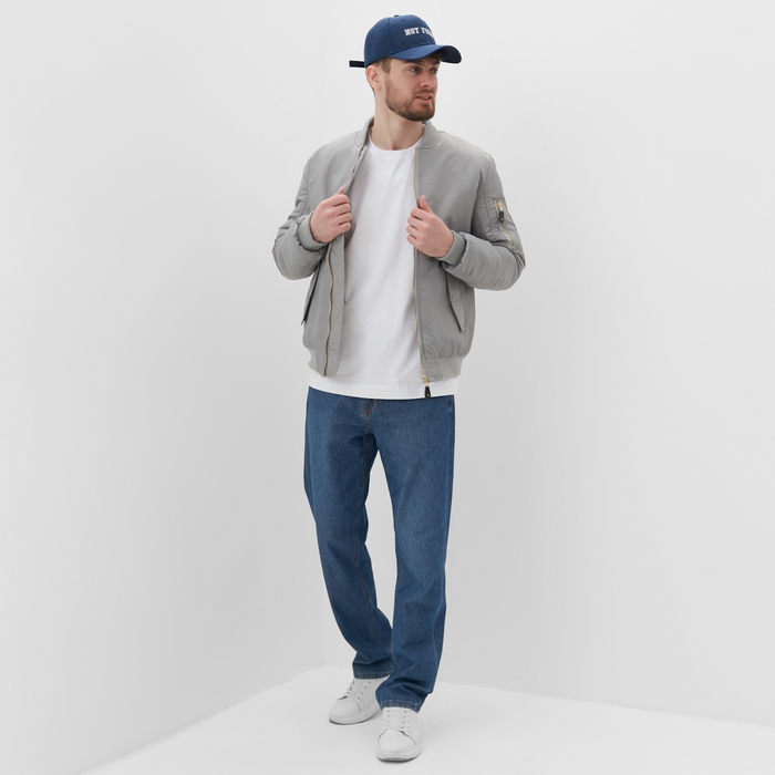 Бомбер мужской на молнии MIST, размер 48, серый Бомбер мужской на молнии MIST, размер 48, серый
