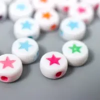 Набор бусин для рукоделия и плетения &laquo;Арт Узор. Яркая звёздочка на белом&raquo;, 20 г, 0.7&times;0.7 см