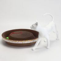 Когтеточка-лежанка "Пижон" из гофрокартона с кошачьей мятой "Пчелка", 45 х 9 см