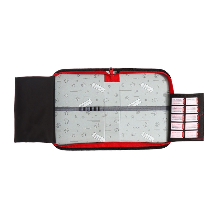 Пенал 1 секция 140 х 210 х 40 мм, откидной карман и косметичка, тканевый, Calligrata TOP Content "Крутая тачка"