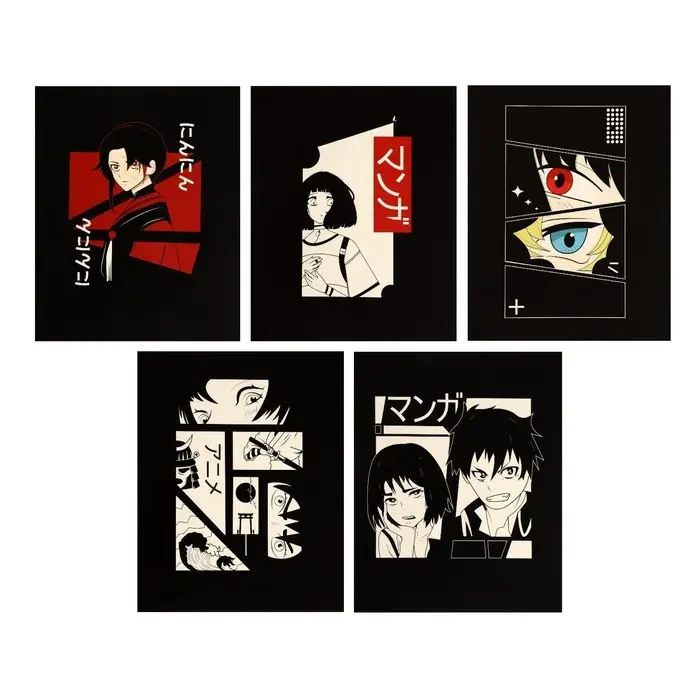 Тетрадь 48 листов в клетку, Calligrata &laquo;Аниме&raquo;, обложка мелованный картон, МИКС