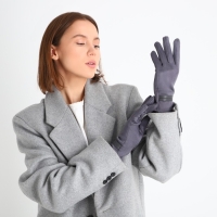 Перчатки женские, безразмерные, без утеплителя, цвет серый Перчатки женские, безразмерные, без утеплителя, цвет серый