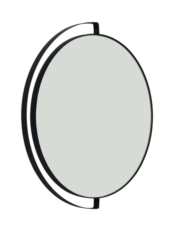 Зеркало интерьерное настенное в круглом корпусе из металла с ободом  d=46см, черный