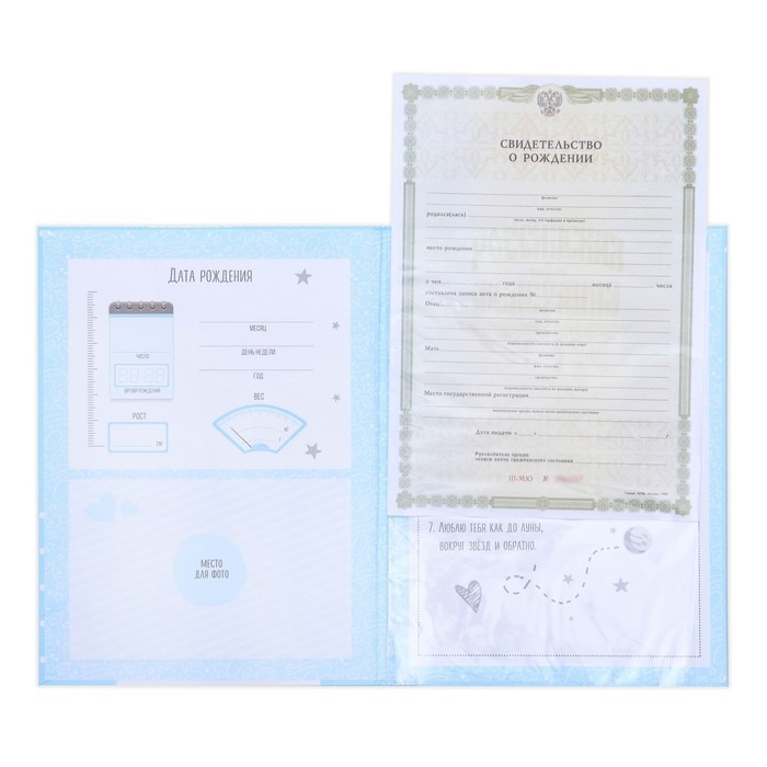 Папка для свидетельства о рождении для мальчика &laquo;Мишка&raquo;, А4