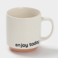 Кружка Доляна "Enjoy today" 12х9х10 см, цвет белый