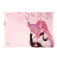 Папка-конверт на кнопке А4, 160 мкм, ErichKrause "Manga Girls", полупрозрачная, глянцевая, микс