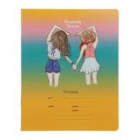 Тетрадь 18 листов в линию "Девочки", обложка мелованный картон, блок офсет, МИКС