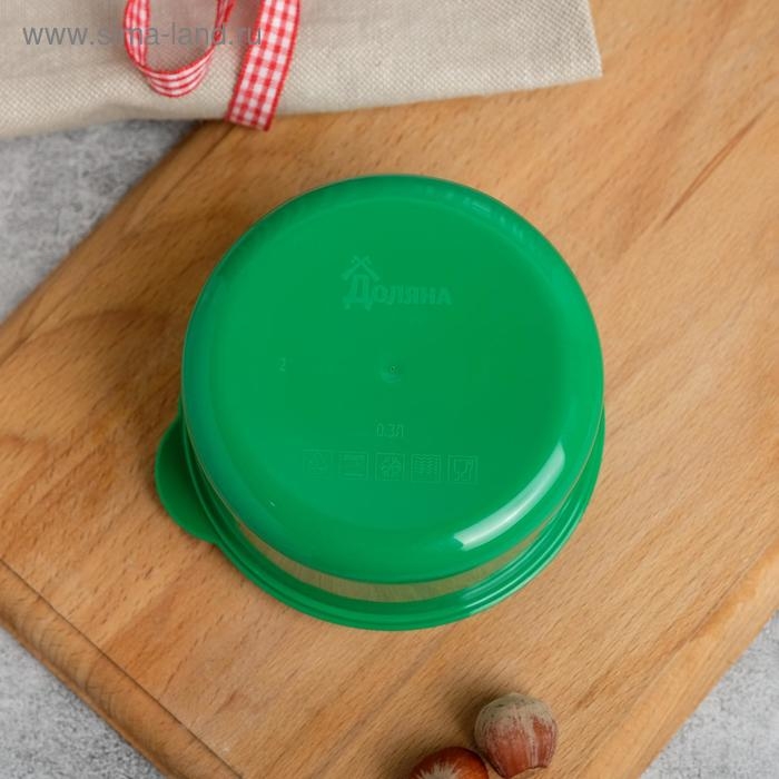 Ланч-бокс круглый FoodVibes &laquo;Счастье это просто&raquo;, 300 мл