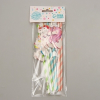 Трубочки для коктейля &laquo;Единорог&raquo;, набор 6 шт., МИКС