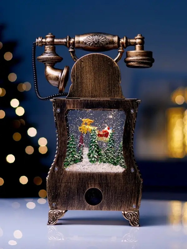 Фигура светодиодная "Телефон" 34х16х9 см, 3хААА (не в компл.), музыка, USB, Т/БЕЛЫЙ