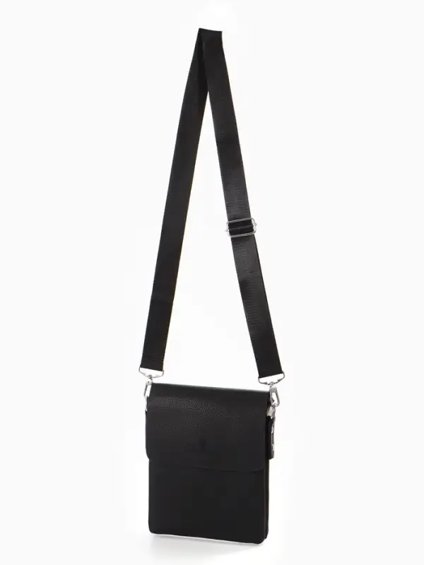 Сумка планшет муж, 19*2*23, 2 отд на молнии,  н/карм, длин рег ремень, черный