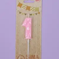 Свеча для торта &laquo;Цифра 1&raquo;, светло-розовая