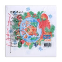 Новогодние салфетки бумажные New Line Design &laquo;Снежный шар&raquo; 3 слоя, 33х33 см, 20 шт