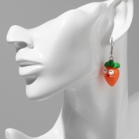 Серьги с эмалью &laquo;Вкусняшки&raquo; зайчик и морковка, цвет оранжево-белый