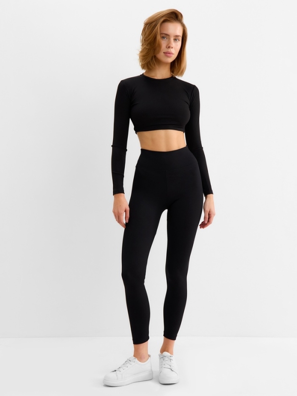 Лонгслив женский MINAKU: Casual Collection цвет чёрный, размер 46 Лонгслив женский MINAKU: Casual Collection цвет чёрный, размер 46