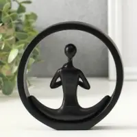 Сувенир полистоун "Девушка медитирует" чёрный 2,5х12,2х12,3 см