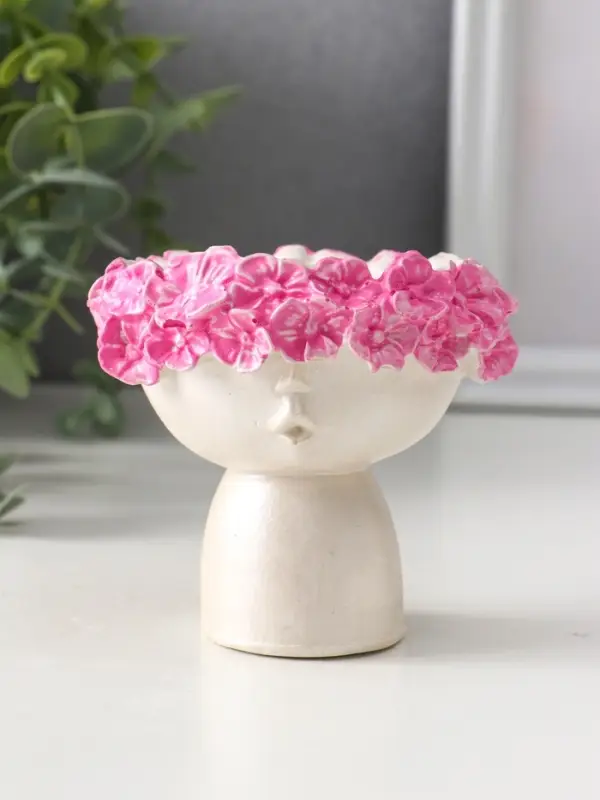 Подсвечник для тонкой свечи &laquo;Девочка в венке малая&raquo;, 7.5&times;9&times;8 см, перламутр