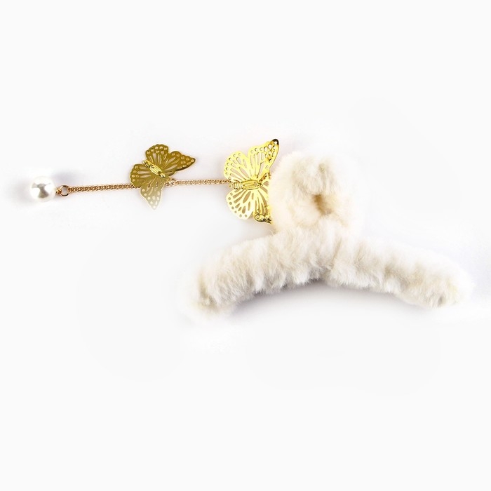 Краб для волос пушистый &laquo;Мечтай&raquo; с подвеской, 3 х 12 см