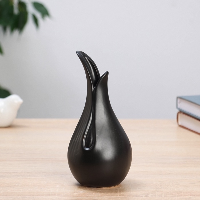 Ваза керамика настольная "Эллис" 17х8 см, чёрный