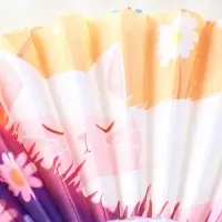 Веер пластик, текстиль "Спящие котики на полянке" МИКС 23 см