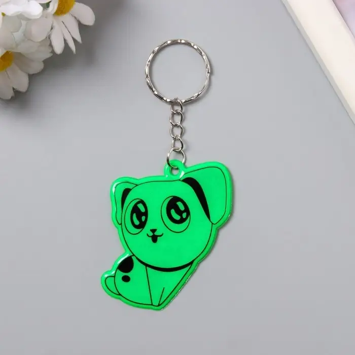 Брелок для ключей светоотражающий на кольце &laquo;Котёнок&raquo;, пластик, 5.5&times;4.5 см, МИКС