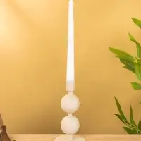 Подсвечник на 1 свечу текстурный "Фисташковый" с 2 сферами 8,5х8,5х18 см