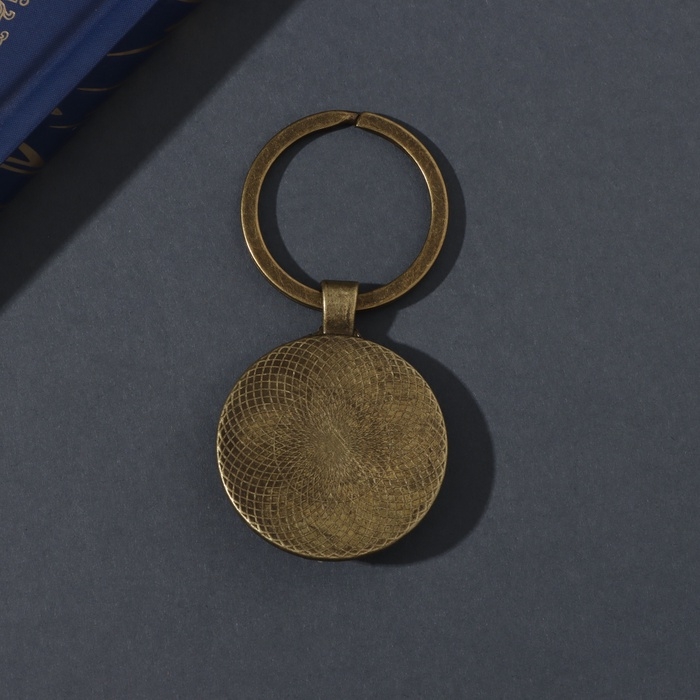 Брелок стекло, металл "Круг. Акварель. Богатырский конь" d=3 см