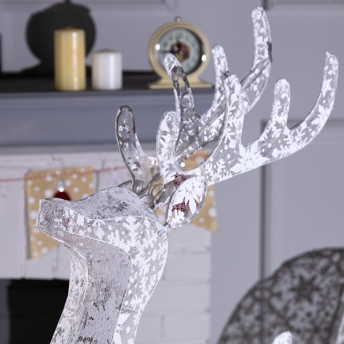 Светодиодная фигура «Олень с санями», олень: 65 × 123 × 25 см, сани: 110 × 55 × 45 см, металл, текстиль, 220 В, свечение мульти Светодиодная фигура «Олень с санями», олень: 65 × 123 × 25 см, сани: 110 × 55 × 45 см, металл, текстиль, 220 В, свечение мульти