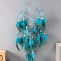 Ловец снов "Оберег с камнем Бирюза" синий 35х66 см Ловец снов "Оберег с камнем Бирюза" синий 35х66 см