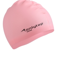Шапочка для плавания силиконовая 49 гр, цвет розовый