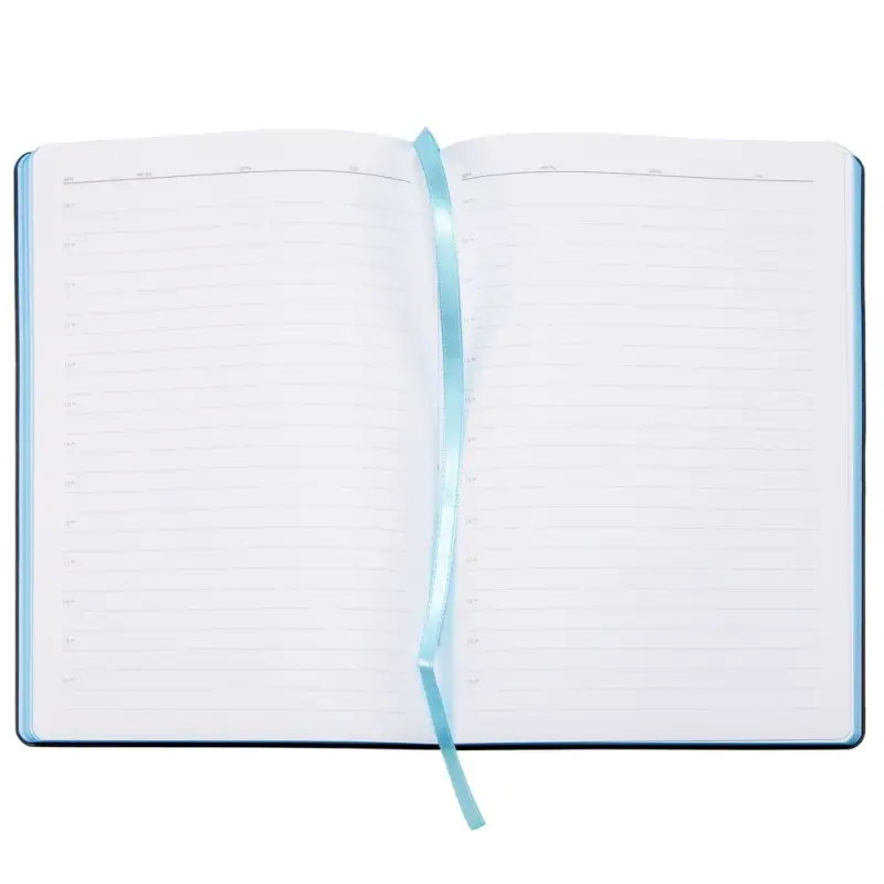 Ежедневник Bookmark, недатированный, черный с голубым