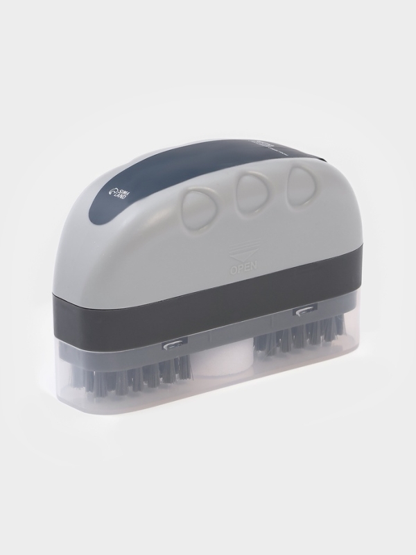 Щётка для обуви с моющим средством Raccoon, салфетка в комплекте, картонная коробка Щётка для обуви с моющим средством Raccoon, салфетка в комплекте, картонная коробка