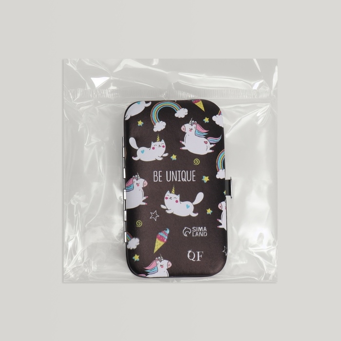 Набор маникюрный «Тренд», 6 предметов, в футляре, цвет чёрный Набор маникюрный «Тренд», 6 предметов, в футляре, цвет чёрный