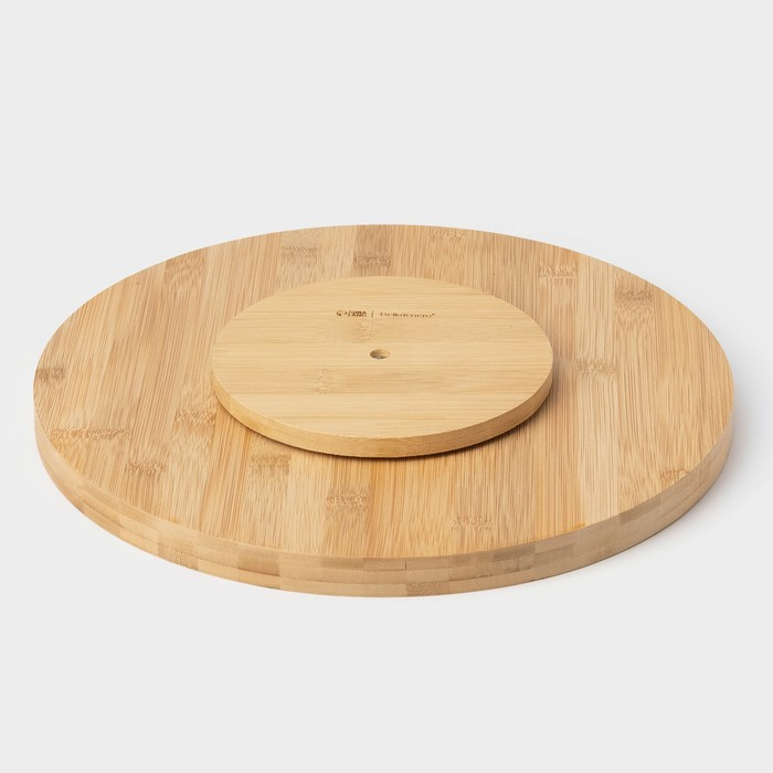 Подставка крутящаяся для подачи, 32&times;32 см, бамбук