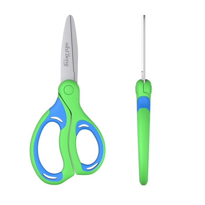 Ножницы детские 15 см, ErichKrause Combi, ручки с резиновыми вставками, с закруглёнными концами лезвий, МИКС