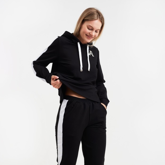 Костюм женский (толстовка/брюки) Шарлотта, цвет чёрный, размер 46 Костюм женский (толстовка/брюки) Шарлотта, цвет чёрный, размер 46