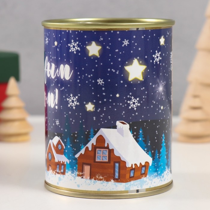 Носки в банке  "С новым годом! " ((внутри носки женские, белые)