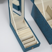 Шкатулка кожзам для украшений сундук"Кулон на сакуре. Узоры" синяя" 26х20х13 см Шкатулка кожзам для украшений сундук"Кулон на сакуре. Узоры" синяя" 26х20х13 см