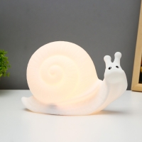 Ночник-мякиш "Улитка" LED RGB USB АКБ белый 9х22х16см RISALUX Ночник-мякиш "Улитка" LED RGB USB АКБ белый 9х22х16см RISALUX