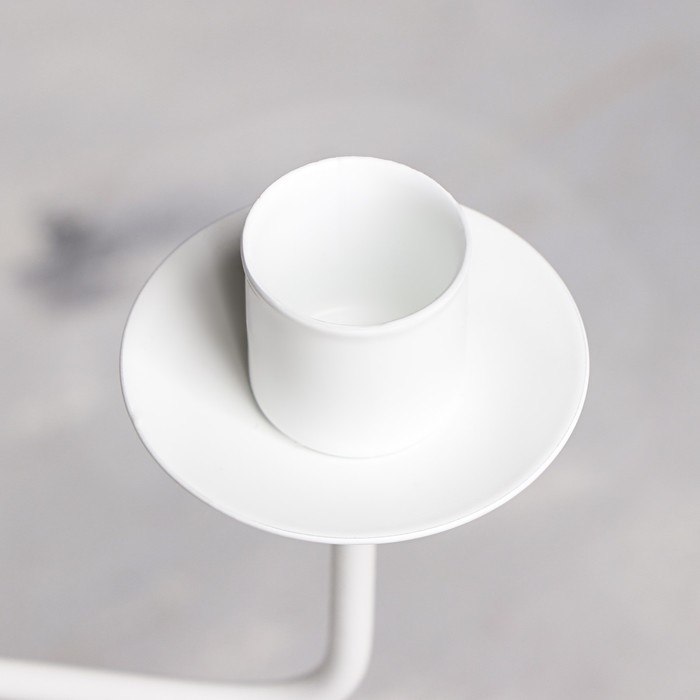 Подсвечник металл на 3 свечи "Шандал", 26,2х20,5 см, белый