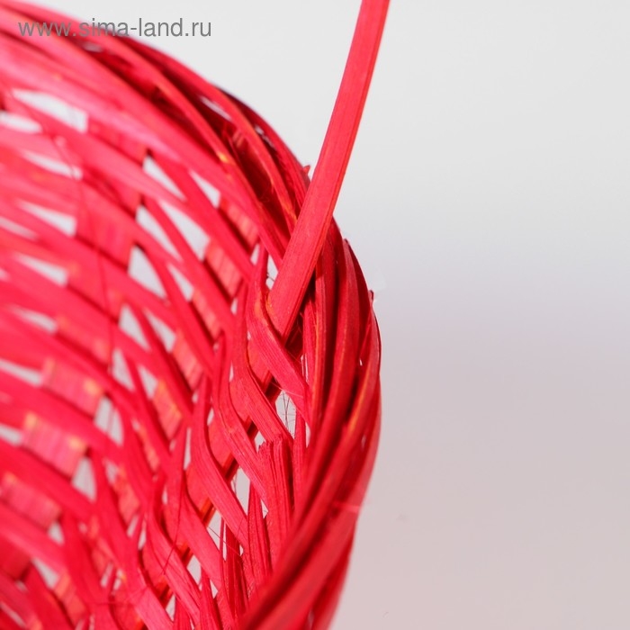 Корзина плетеная, бамбук, D19xH5 см, красный Корзина плетеная, бамбук, D19xH5 см, красный