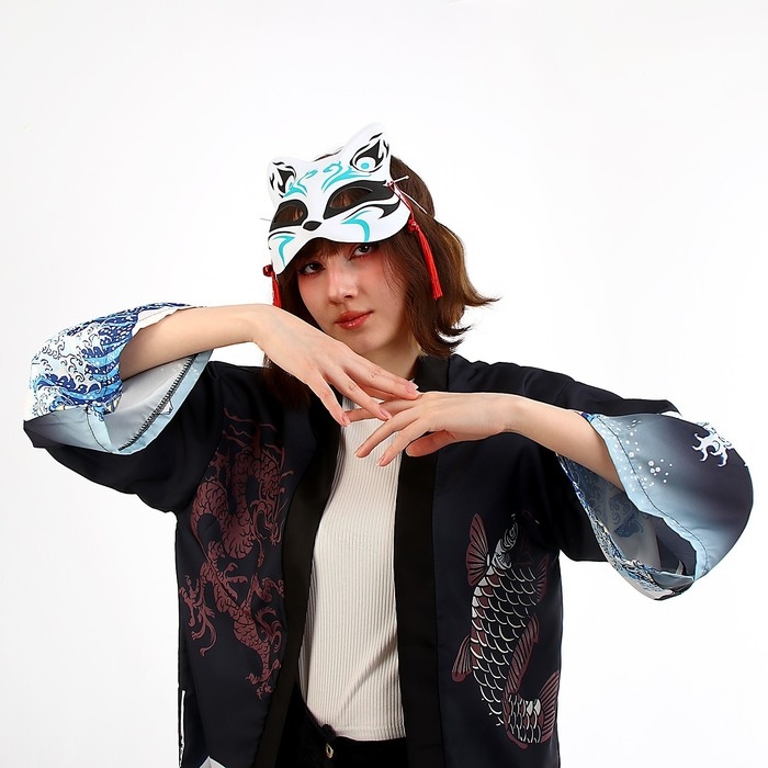 Карнавальный набор &laquo;Кицунэ: волны&raquo;, р. 44&ndash;52: маска, хаори