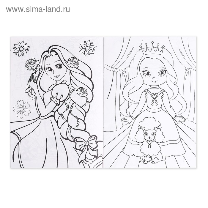 Раскраски набор &laquo;Для девочек&raquo;, 4 шт. по 16 стр., формат А4