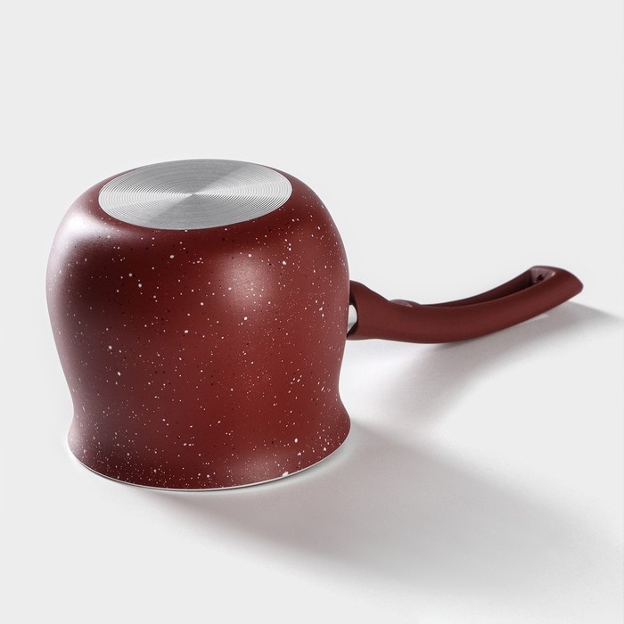 Турка Доляна &laquo;Бордо&raquo;, 450 мл, пластиковая ручка, антипригарное покрытие, цвет бордовый