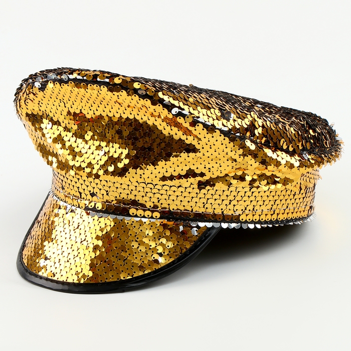 Карнавальная шляпа &laquo;Фуражка&raquo; с пайетками, р. 56&ndash;58